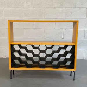 Custom Mid Century Modern Dry Bar With Wine Rack