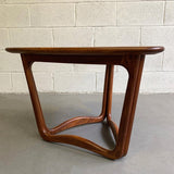Mid Century Modern Walnut Guitar Pick Coffee Side Table By Lane Alta Vista
