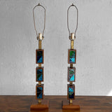 Mosiac Glass Stem Table Lamps By George Briard