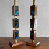 Mosiac Glass Stem Table Lamps By George Briard