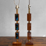 Mosiac Glass Stem Table Lamps By George Briard