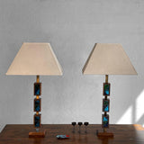 Mosiac Glass Stem Table Lamps By George Briard