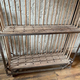 Industrial Rolling Maple And Angle Iron Rack