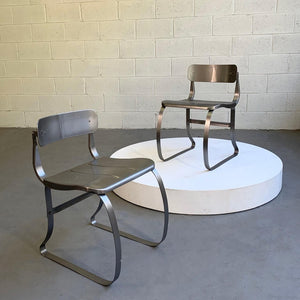 Pair Of Brushed Steel Health Chairs By Herman Sperlich For Ironrite