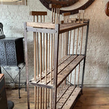 Industrial Rolling Maple And Angle Iron Rack