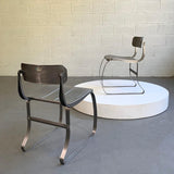 Pair Of Brushed Steel Health Chairs By Herman Sperlich For Ironrite