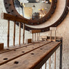 Industrial Rolling Maple And Angle Iron Rack