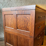 Industrial Tiger Oak Document Cabinet By Library Bureau Makers