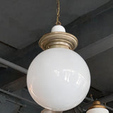 Early 20th Century Milk Glass Globe Library Pendant Light