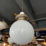 Early 20th Century Milk Glass Globe Library Pendant Light