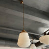 Art Deco Layered Milk Glass Pendant Light