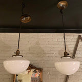 Art Deco Milk Glass Library Pendant Lights