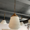 Art Deco Layered Milk Glass Pendant Light