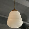 Art Deco Layered Milk Glass Pendant Light