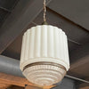 Art Deco Milk Glass Pendant Light