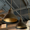 Pair Of Industrial Factory Gunmetal Dome Pendant Lights