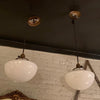 Art Deco Milk Glass Library Pendant Lights