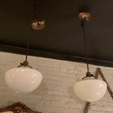 Art Deco Milk Glass Library Pendant Lights