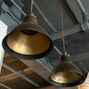 Pair Of Industrial Factory Gunmetal Dome Pendant Lights
