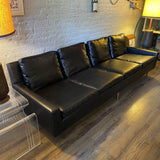Milo Baughman For Thayer Coggin Black Naugahyde Sofa
