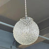 Midcentury Cut Glass Globe Pendant Light