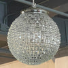 Midcentury Cut Glass Globe Pendant Light