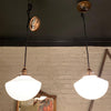 Art Deco Milk Glass Library Pendant Lights