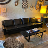 Milo Baughman For Thayer Coggin Black Naugahyde Sofa