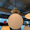 Early 20th Century Milk Glass Globe Library Pendant Light