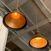 Pair Of Industrial Factory Gunmetal Dome Pendant Lights