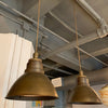 Pair Of Industrial Factory Gunmetal Dome Pendant Lights