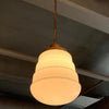 Art Deco Layered Milk Glass Pendant Light