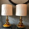 Hollywood Regency Gold Mercury Glass Table Lamps
