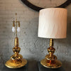 Hollywood Regency Gold Mercury Glass Table Lamps