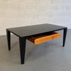 Mid Century Modern Lacquered Maple Coffee Table With Drawer