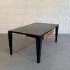 Mid Century Modern Lacquered Maple Coffee Table With Drawer