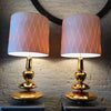 Hollywood Regency Gold Mercury Glass Table Lamps