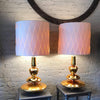 Hollywood Regency Gold Mercury Glass Table Lamps