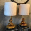 Hollywood Regency Gold Mercury Glass Table Lamps