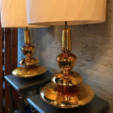 Hollywood Regency Gold Mercury Glass Table Lamps