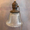 Petite Swirl Holophane Bell Pendant Lights