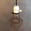 Porcelain Cage Pendant Light With Switch Fitter