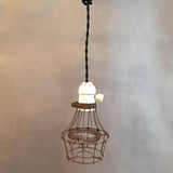Porcelain Cage Pendant Light With Switch Fitter