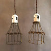 Porcelain Cage Pendants Lights With Pull Chains