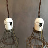 Porcelain Cage Pendants Lights With Pull Chains