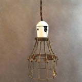 Porcelain Cage Pendants Lights With Pull Chains