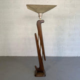 Mid Century Modern Biomorphic Mahogany Torchiere Floor Lamp