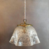 Etched Glass Ruffle Pendant