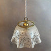 Etched Glass Ruffle Pendant
