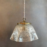 Etched Glass Ruffle Pendant